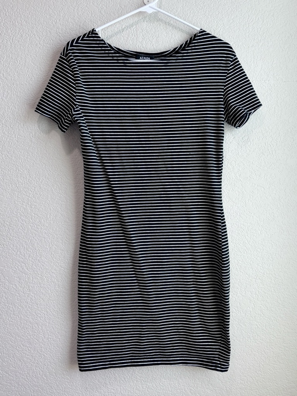 AZALEA Striped T-Shirt Mini Dress Black and White Small